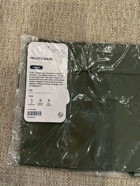 Women's Olive Green Swim Bikini Bottom - Large